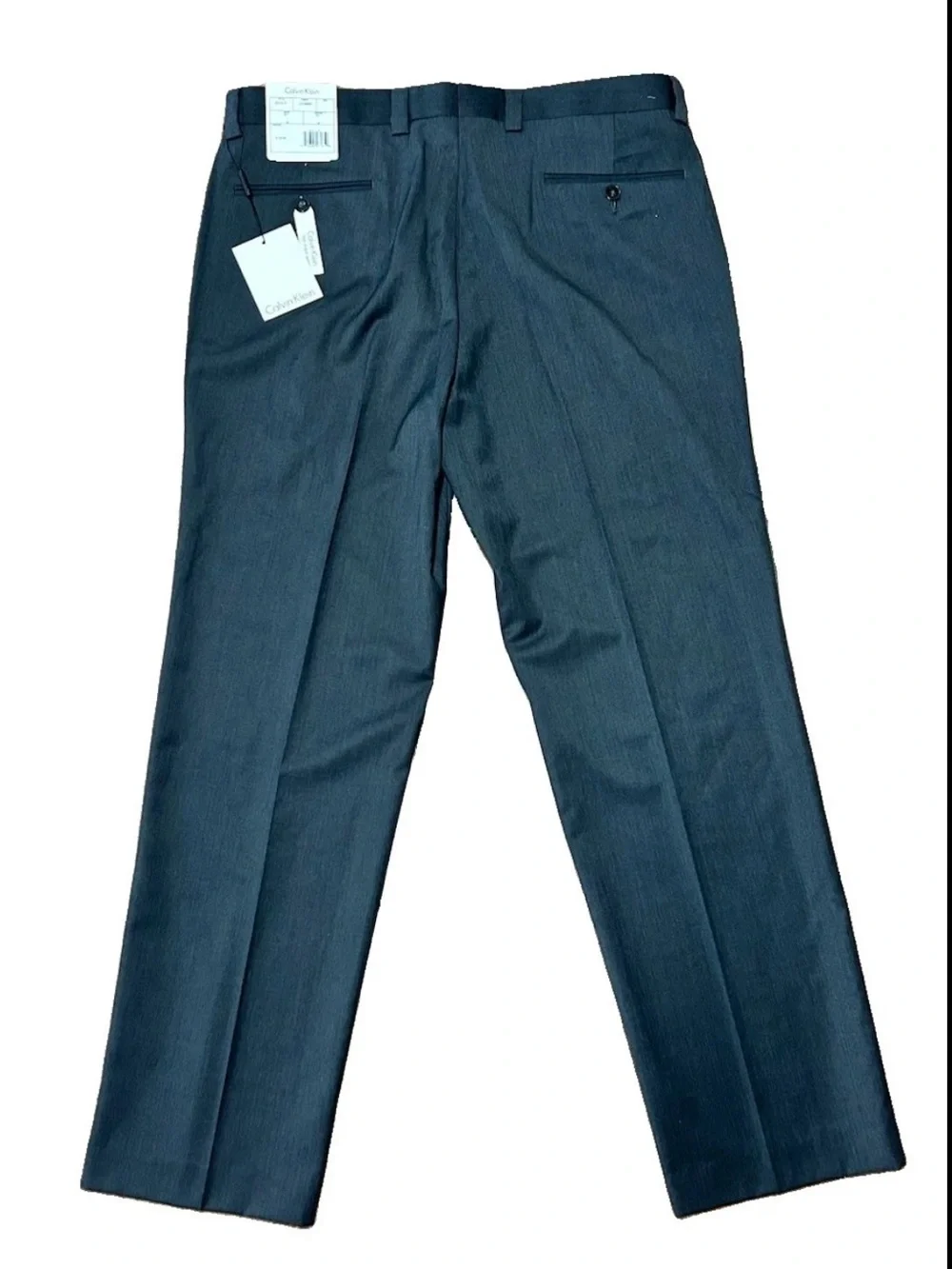 Calvin Klein Dress Pants Size 34x30  Flat Front Dark Gray Career Workwear NWT